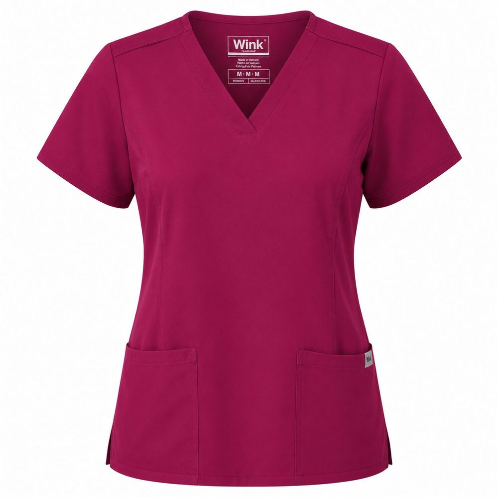 Wink Wonder Wink Nurses Thrive Scrub Women's V-Neck Top 6222 Medium Burgundy CNA